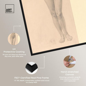 Art Remedy Female Nude Outstretched Arms Canvas Classic Nude Art by Art